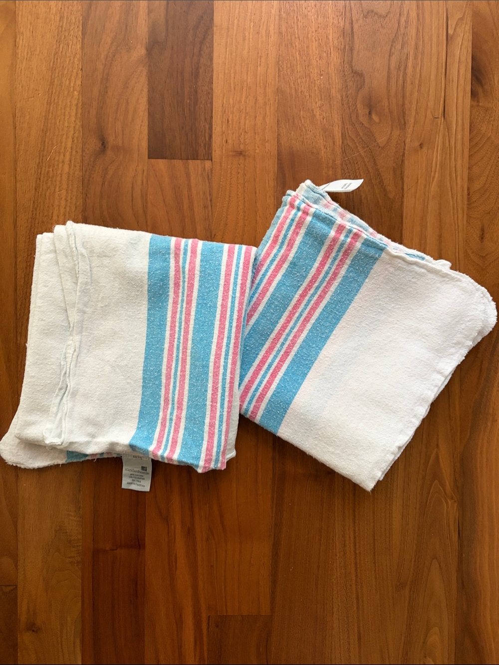 2x Standard Textile Striped Baby Blanket Hospital Style Receiving Swaddles